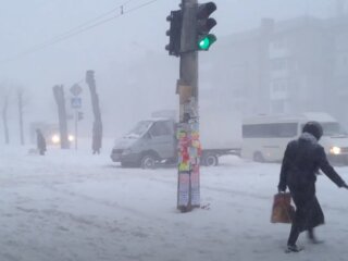 сильный снегопад