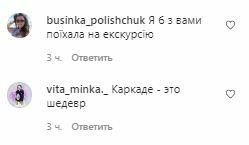 Комментарии на пост Леси Никитюк в Instagram