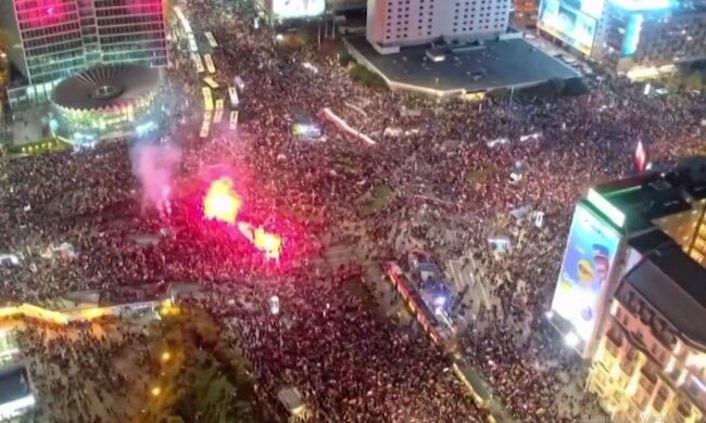Протести у Польщі, скріншот з відео