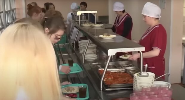 Школа, дети, столовая