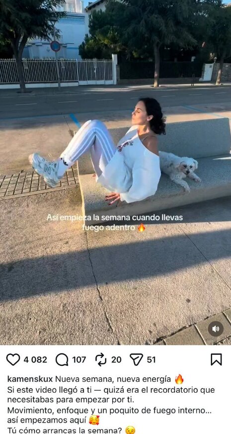 Скрін публікації Насті Каменських