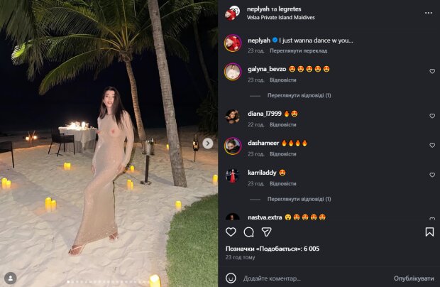 Скрін публікації Анни Неплях