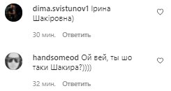 Коментарі на пост Ірини Сопонару в Instagram