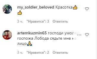 коментарі на сторінці Світлани Лободи